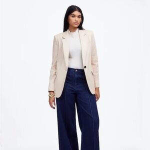 Madewell "The Kline Blazer" Oatmeal Herringbone Size 2